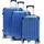 Cheffinger Reisekoffer Koffer 3 tlg Hartschale Trolley Set Kofferset Handgepäck Gepäck Reisetasche Blau