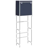 vidaXL Toilettenregal 2 Ablagen Blau 56x30x170 cm Eisen