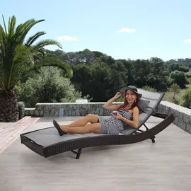 MCW Phoenix Gartenliege 220 x 70 x 88 cm braun meliert