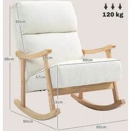 Homcom Schaukelstuhl Polyester, Schaumstoff