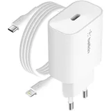 Belkin 25W USB-C Ladegerät PowerDelivery lightning Kabel 1m weiß WCA004vf1MWH-B5