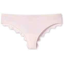 SCHIESSER Damen Slip - Brazil-Slip, Modal and Lace, Jersey mit Spitze, einfarbig Rosa S