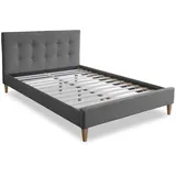 Homestyle4u Polsterbett 180 x 200 cm Grau