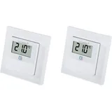 eQ-3 HOMEMATIC IP Smart Home 150180A0, Temp. und Luftfeucht. Sensor mit Display, 2 Stück
