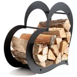 NEUSTEIN Kaminholzregal Herz 55 x 55 x 24,5 cm Metall Schwarz
