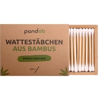 pandoo 4er Pack plastikfreie Bambus Wattestäbchen | 800 Stück | 100% biologisch abbaubar, vegan & nachhaltig | premium Wattestäbchen | Alternative für Plastik- und Papier-Wattestäbchen