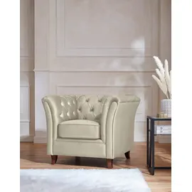 Home Affaire Chesterfield-Sessel »Reims Cocktailsessel, Sessel« mit echter Chesterfield-Knopfheftung, hochwertige Verarbeitung beige