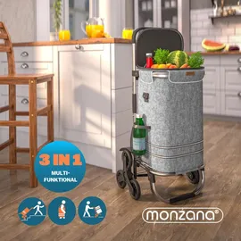 monzana 3in1 Einkaufstrolley grau 0,44 m
