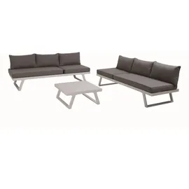 Möbilia Sitzgruppe Ecksofa Couchtisch grau/dunkelgrau