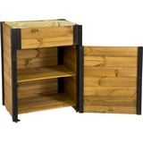 Dobar Rollbarer Gartenschrank mit Pflanzkasten Braun/Schwarz FSC®