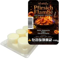 WonderWax Duftwachs WonderWax® Duftriegel 6 x Duftwachs Kreise Weiß, 100% Sojawachs (Pfirsichflambe), Duftrichtung: Pfirsichflambe