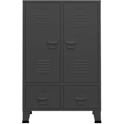vidaXL Kleiderschrank Industrie-Stil Anthrazit 67x35x107 cm Stahl
