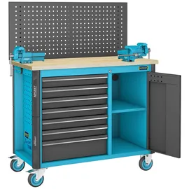 HAZET Werkbank, fahrbar Assistent 179NW, Sortiment, 234-tlg., Schubladen, flach: 6 x 81 x 522 x 398 mm, Schubladen, hoch: 1 x 166 x 522 x 398 mm