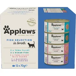 APPLAWS Katzen Nassfutter Dose Fisch Selection Multipack 12 x 70g