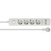 DeLock Steckdosenleiste mit Überspannungsschutz und USB-Ladefunktion, Schalter, 4-fach, 1.5m,