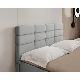 panda möbel Boxspringbett 140x200, mit Bettkasten, Hellgrau, Matratze und Topper, Doppelbett, REVE, Panda Möbel - Hellgrau