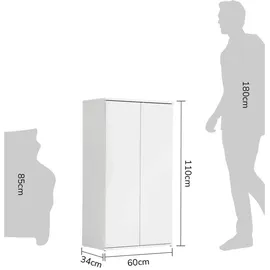 mokebo Midischrank in Weiß Der Schlanke Mehrzweckschrank Allzweckschrank oder Aufbewahrungsschrank