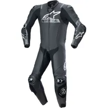 Alpinestars Missile V2 Ward perforierte 1-Teiler Motorrad Lederkombi, schwarz-grau, Größe 60 für Männer