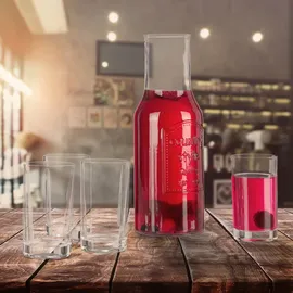 Relaxdays Wasserkaraffe Set mit Gläsern, transparent