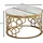 FineBuy Couchtisch Rund Weiß/Gold Marmor 60 x 60 x 36 cm