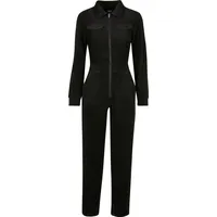 URBAN CLASSICS Urban Classics, Damen, Jumpsuit, Ladies Velvet Rib Boiler Suit - 19945, Schwarz, (S)