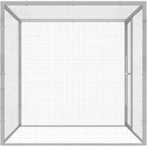 vidaXL Katzenkäfig 1,5x1,5x1,5 m Grau/Silber