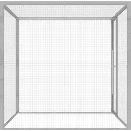 vidaXL Katzenkäfig 1,5x1,5x1,5 m Grau/Silber