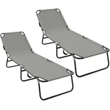 vidaXL Klappliegen 2 Stk Grau