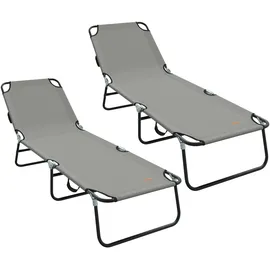 vidaXL Klappliegen 2 Stk Grau