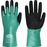 strongHand Chemiehandschuhe CLARINGTON Gr.10 grün/schwarz EN 407/EN 388/EN 374