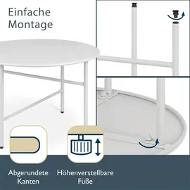 bomoe Beistelltisch Ø 44x46cm + Ø 53x36cm, Weiß