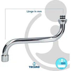 tecuro S-Auslauf für Wand-Armaturen 3/4 Zoll konisch dichtend, Länge 250 mm, Messing verchromt