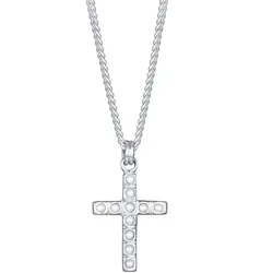 KUZZOI Kreuz Glasperlen Modern 925 Silber Ketten   Herren 