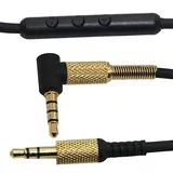 Kopfhörer-Mikrofonkabel für 3,5-mm-Klinkenstecker für Marshall Major II Monitor Kopfhörerkabel mit Fernbedienung Mikrofon Lautstärkeregler Kopfhörerkabel Drive-by-Wire, 1.3M, schwarz