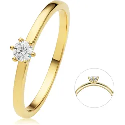 Diamantring ONE ELEMENT "0.15 ct Diamant Brillant Ring aus 585 Gelbgold" Gr. 54, gold, Fingerringe, Damen, 54, Gelbgold 585-Diamanten, Gelbgold 585, Diamanten, Damen Gold Schmuck