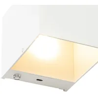 QAZQA Wandleuchte weiß inkl. LED und Touchdimmer wiederaufladbar -
