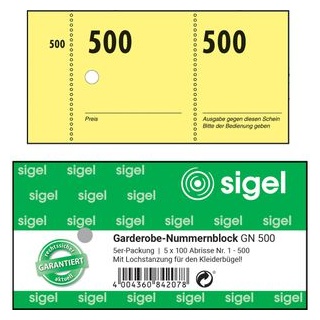 Sigel Garderobenblock 1-500, GN500,