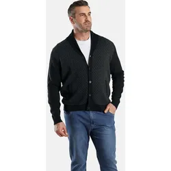 Strickjacke CHARLES COLBY "Strickjacke DUKE RONAN", Herren, Gr. XXXL, schwarz (schwarz gemustert), Obermaterial: 100% Baumwolle CO., gemustert, klassisch, normal, Strickjacken