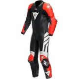 Dainese Mugello 3 D-Air perforierte 1-Teiler Motorrad Lederkombi, schwarz-weiss-rot, Größe 60 für Männer