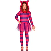 FIESTAS GUIRCA Katze Cheshire Streifen Kostüm für Mädchen M-(7/9 Jahre)