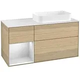 Villeroy & Boch Finion Waschtischunterschrank G681MTPC 120x60,3x50,1cm, Regal links White matt lacquer, Oak Veneer