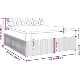 vidaXL Boxspringbett 180 x 200 cm Creme