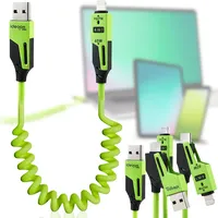 ideoon mobile 4in1 Spiralladekabel 65W grün