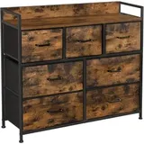 VASAGLE Boxxx Kommode 98 x 85 x 28,5 cm Braun / Schwarz