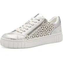 Marco Tozzi Damen Sneaker mit Reißverschluss Silber (Lt. Grey Comb), 39