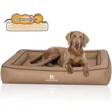 Knuffelwuff Tierbett Hundebett Montego, Orthopädisch beige 80 cm x 105 cm