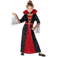 thetru Hexen-Kostüm Vampir Kostüm 'Draculina' für Mädchen, Langes Kle schwarz 116-128