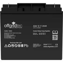 Offgridtec AGM 17Ah 20HR 12V Solar Batterie Akku 2,04 kWh