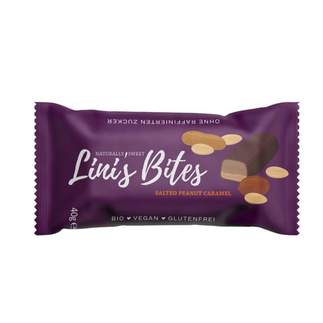 Lini’s Bites Salted Peanut Caramel Riegel bio