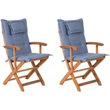 Beliani Gartenstuhl 42 x 42 x 93 cm blau 2 St.